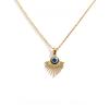 Minimalist Blue Eye Pendant Necklace Stainless Steel Geometric Jewelry  Wedding