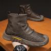 Мужская обувь зима новая повседневная высокая шнуровка ботинки Мартин на толстой подошве утепленные хлопковые ботинки мужская уличная износостойкая рабочая обувь