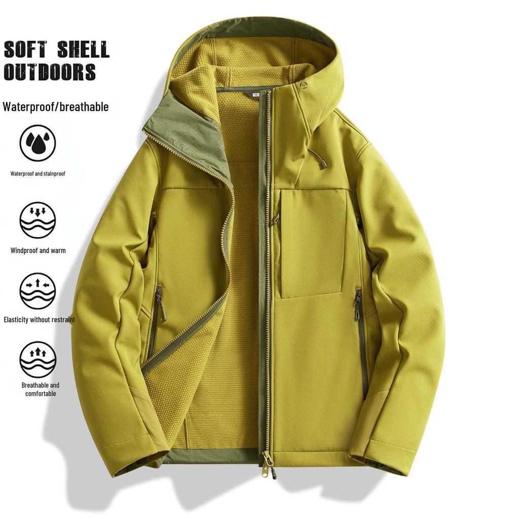 Унисекс ветрозащитная водонепроницаемая куртка Soft Shell - Для улицы, теплая, повседневная осенне-зимняя куртка для альпинизма