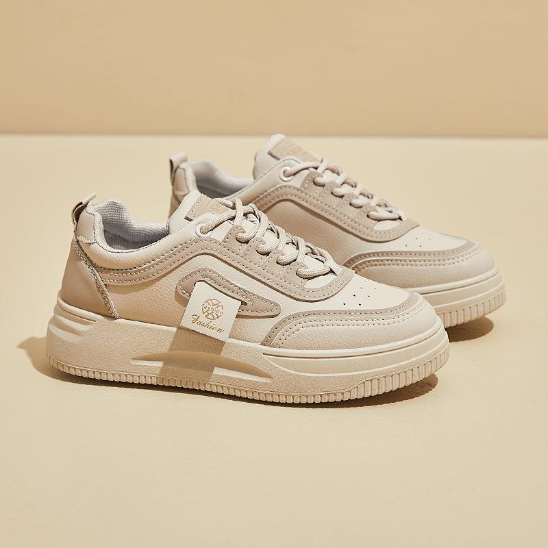 Осень 2024 Белые корейские кроссовки на платформе для женщин - Модель GH-019