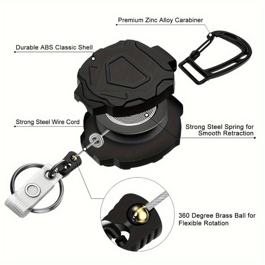 1шт. Выдвижная тяжелая катушка для бейджа с держателем идентификационного бейджа. Тактический держатель удостоверения личности. Вертикальный держатель удостоверения личности с карабином. Брелок для бейджа.