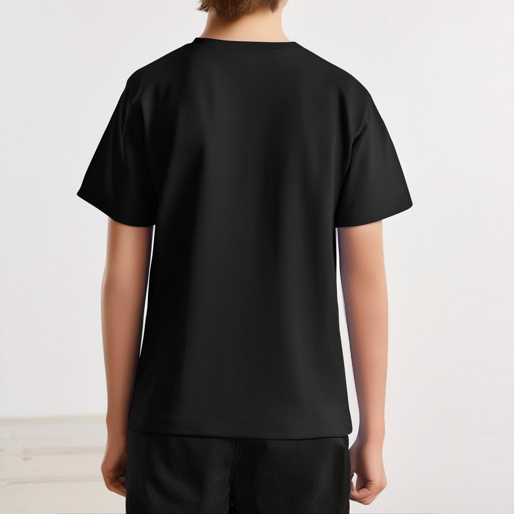 Детская футболка, свободный повседневный свитер с круглым вырезом и принтом, короткий рукав, футболка, топ