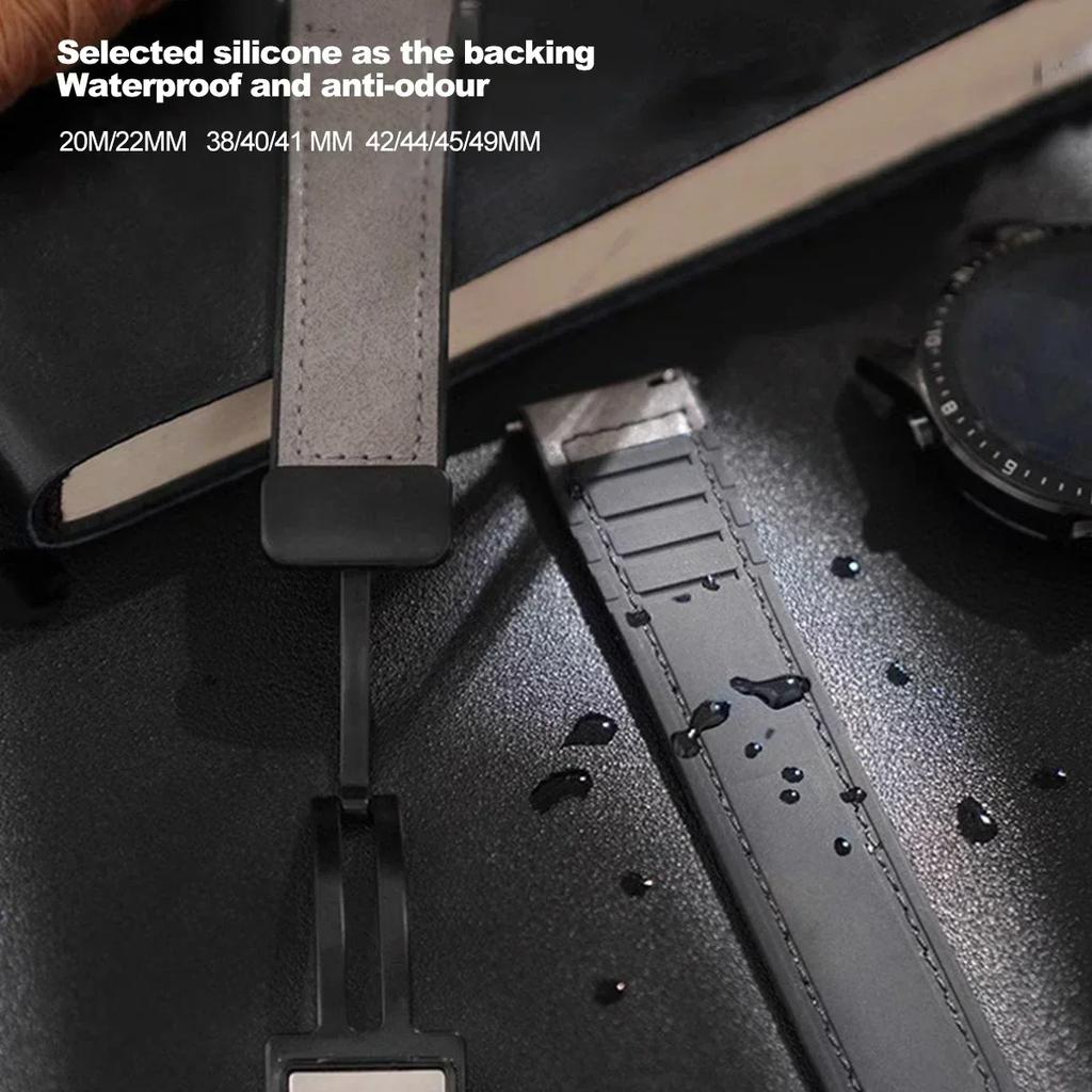 Classic 20mm Silicone Leather Watch Strap for Omega X Swatch Common MoonSwatch Saturn Moon Series Constellations Men Women Quick Release