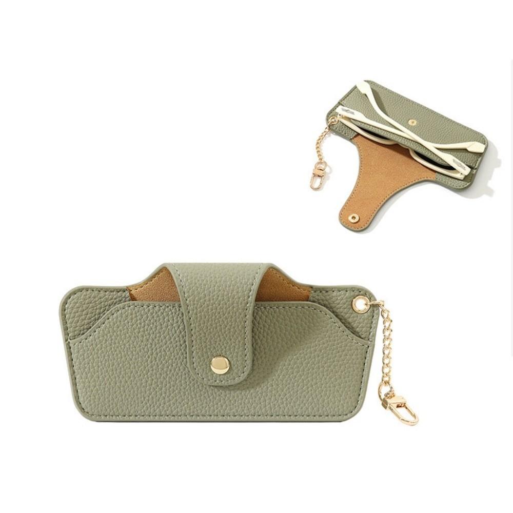 with Bag Pendant Leather Glasses Case Solid Color Eyewear Protector  Sun Glasses