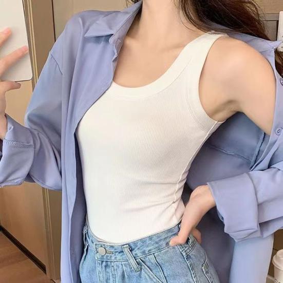 Женская ребристая майка с круглым вырезом без рукавов, топ-майка, облегающая базовая летняя футболка для вечеринок, уличной повседневной одежды