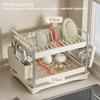 Кухонная многофункциональная сушилка для посуды Полка для двойного стола Посуда Миски Тарелки Столовые приборы Крышка для кастрюли Сушилка для посуды Подставка для мисок Органайзер