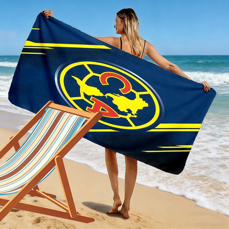Пляжное полотенце с принтом Club America, Большое, Мягкое, Быстросохнущее, для Пляжа, Кемпинга, Плавания
