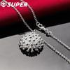 925 Sterling Silver Fireworks Coral Pendant Necklace Jewelry