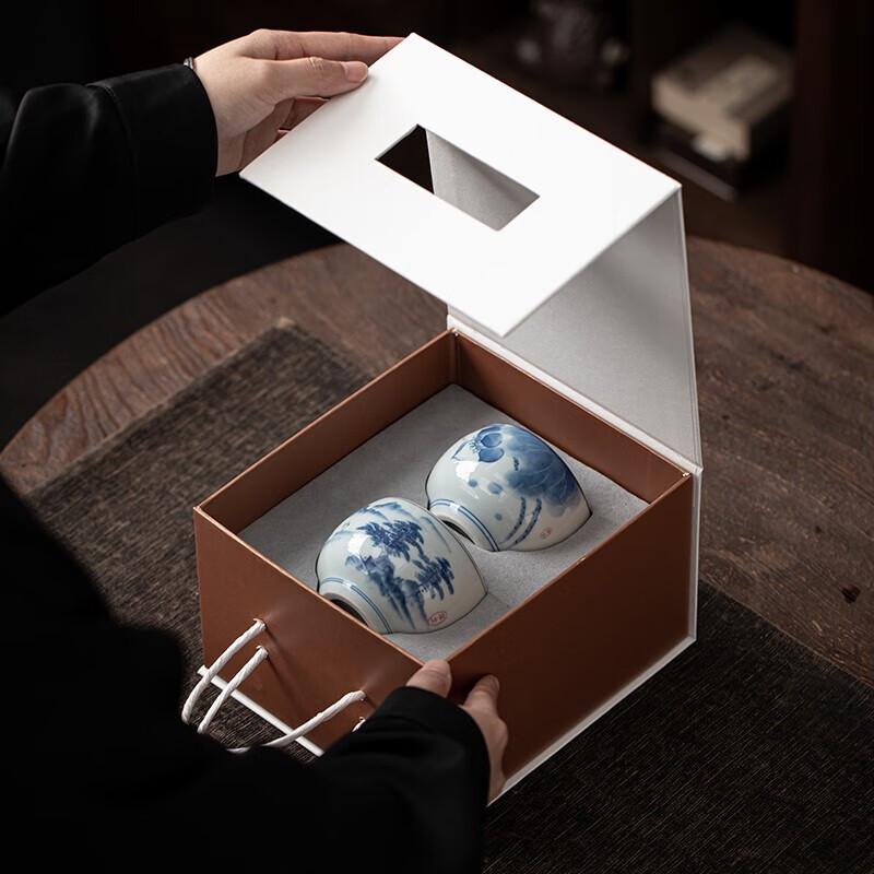 Расписанный вручную керамический набор чайных пиал для кунг-фу