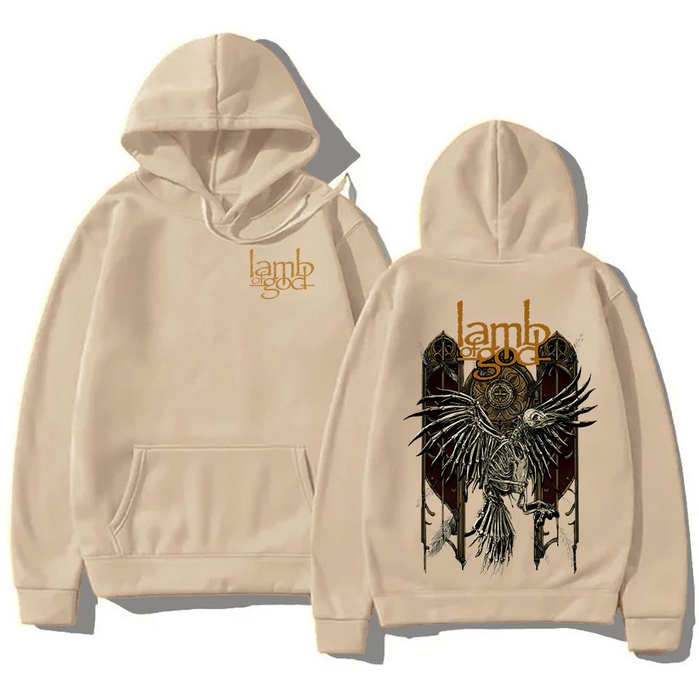 Футболка с капюшоном Lamb of God Heavy Mental Band Мужская ретро-одежда Обложки альбомов Lamb of God Графические толстовки Пуловер Harajuku