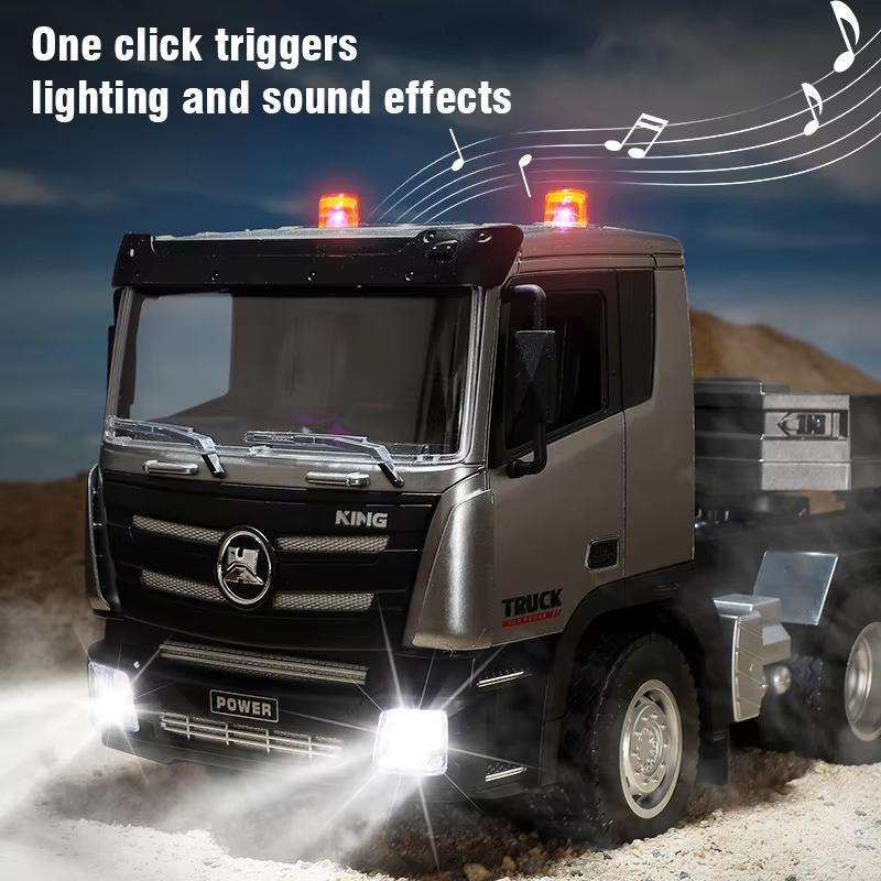 Новый 1:24 RC Flatbed Truck Model 9 Channel Alloy Engineering Vehicle 2.4G Remote Control Car Radio Control Trailer Christmas Gift Boy Toy