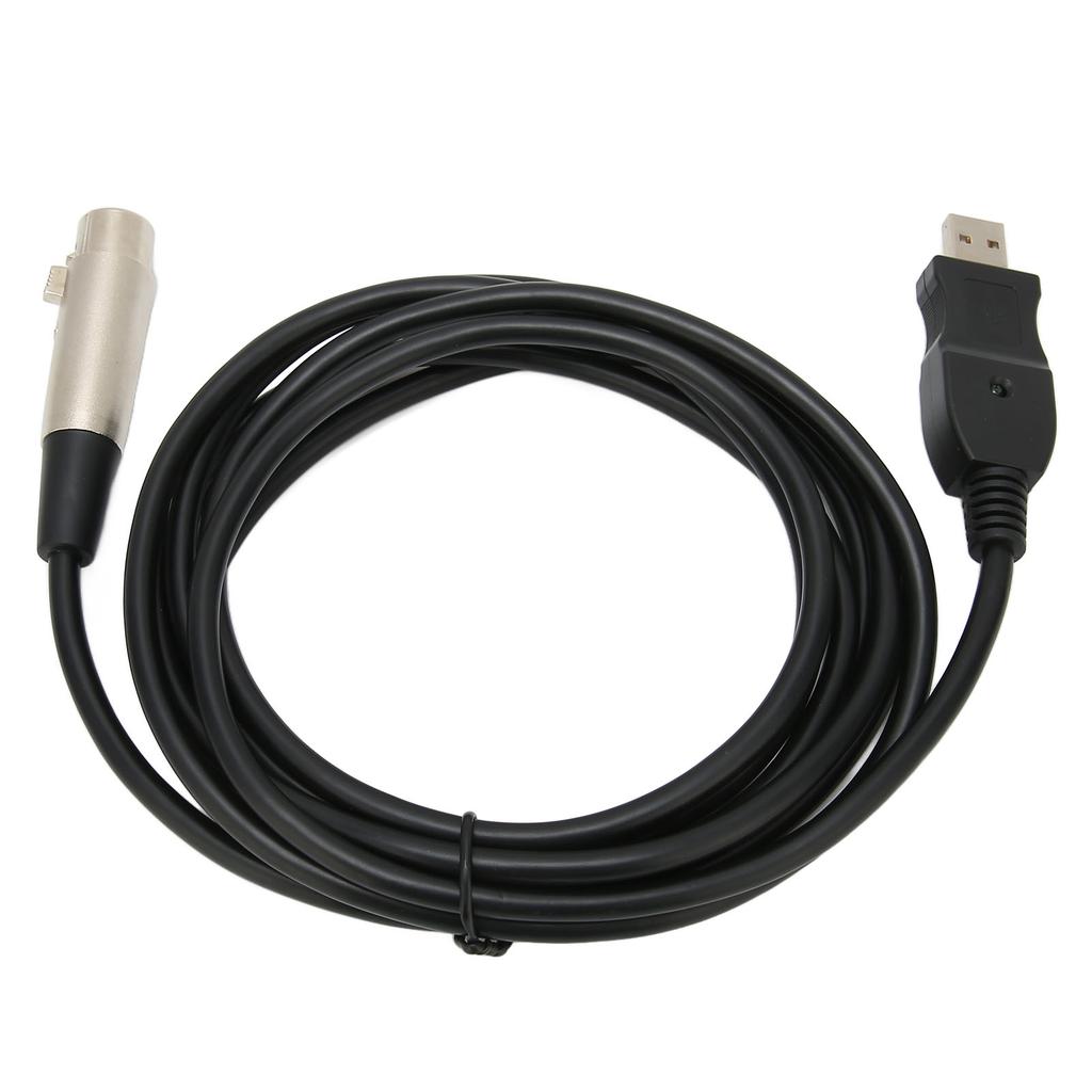 USB Microphone Cable USB Male To XLR Female Mic Link Converter Cable for Microphones Recording 9.8ft
