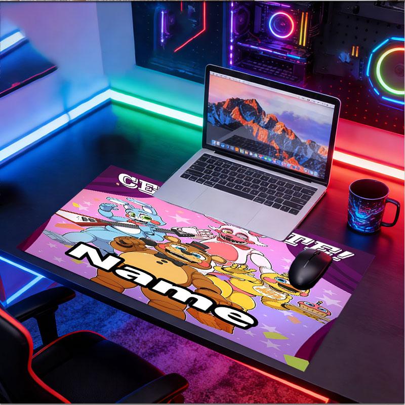Custom Name Personalized Five Nights at Freddy's Pattern Mousepad, Laptop PC Desk Mat, Decorative Desk Mat for Home Keyboard Pad Gift