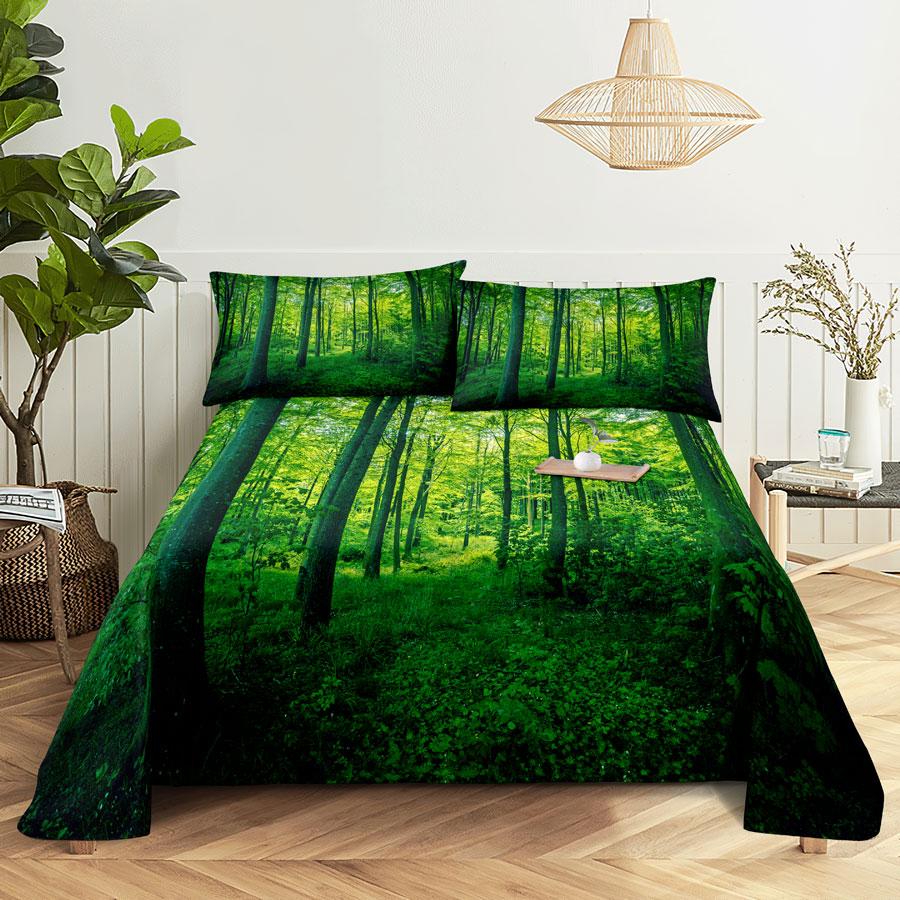 Comforter Scene Bed Sheet And Bedding Linens Queen King Double Size 220X240 Trees For Bedroom Soft Twin Full Single