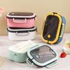 2-слойная сетка, портативный герметичный ланч-бокс с вилкой, ложкой, детский студенческий бенто-бокс, герметичный школьный ланч-бокс для микроволновой печи