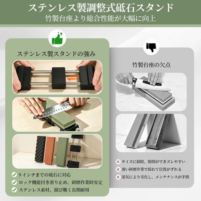 [Rloao] Sharpening Stone Set, 400/1000/3000/8000 Grit, Double-Sided, with Stainless Steel Universal Stand, for Home Use, Coarse, Medium,