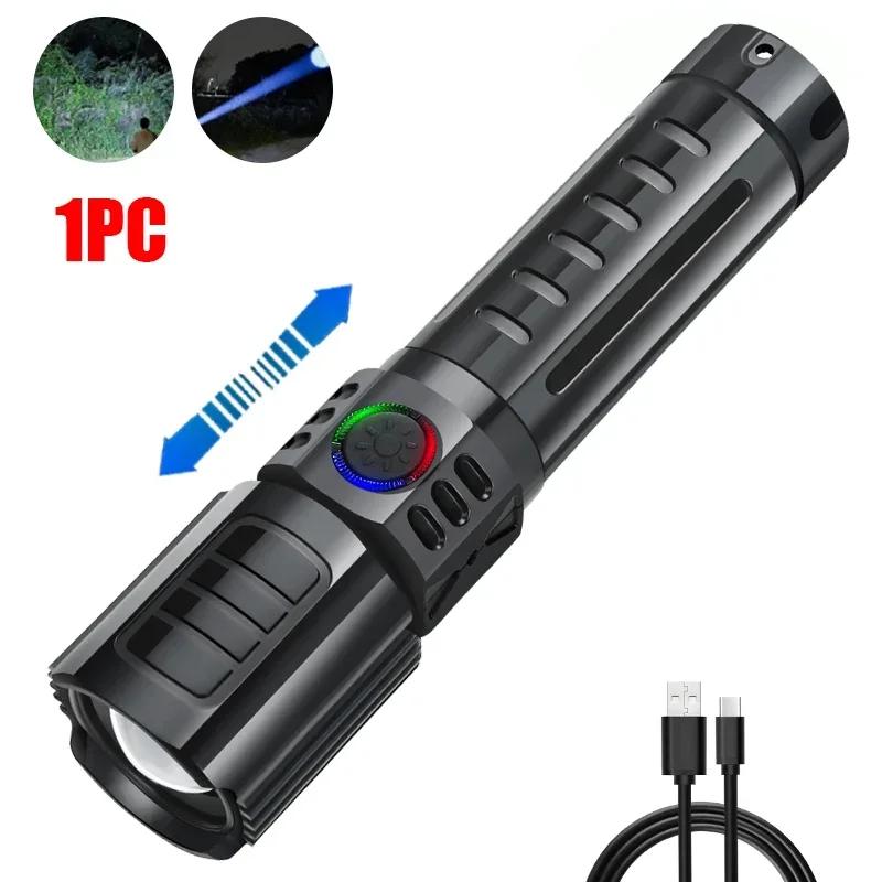 2000LM P50 Flashlight Super Bright USB Rechargeable Tactical Zoom Waterproof LED Torch Lamp Outdoor Camping Fishing Lantern