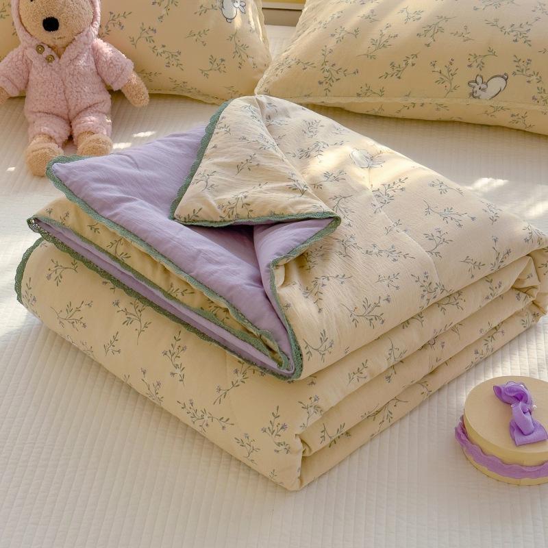 Новое милое одеяло с принтом для кондиционера, мягкое, приятное к коже, стеганое одеяло, дышащее, охлаждающее, летнее одеяло, для кроватей размера квин/кинг