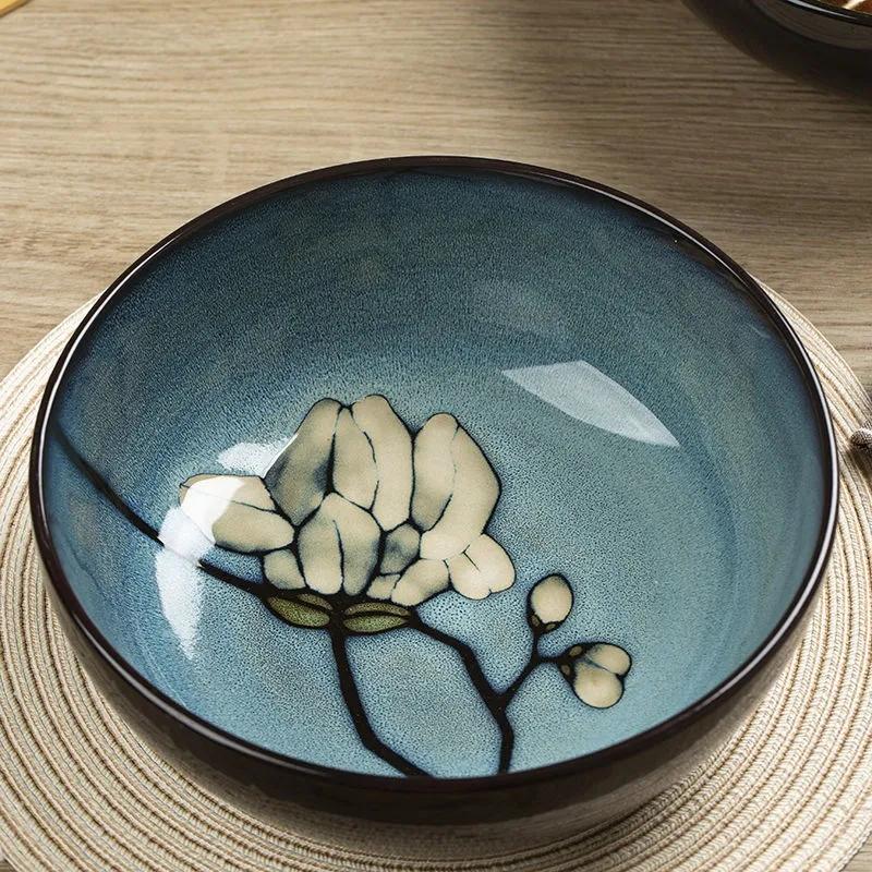 Large Bowl of Soup Bowl Noodle Bowl Nordic Creative Household Tableware Ceramic Bowl Large Rice Bowl Soup Pot