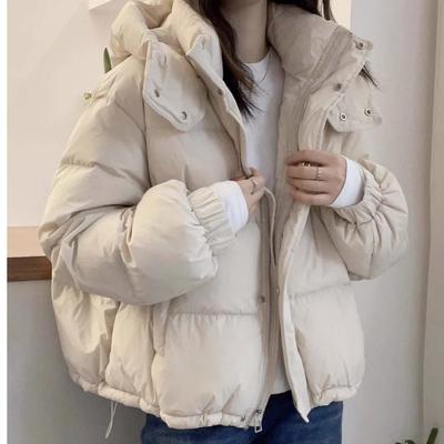 Женская короткая, новая корейская версия, свободная, модная, с капюшоном, тонкая хлопковая куртка в трендовом стиле.