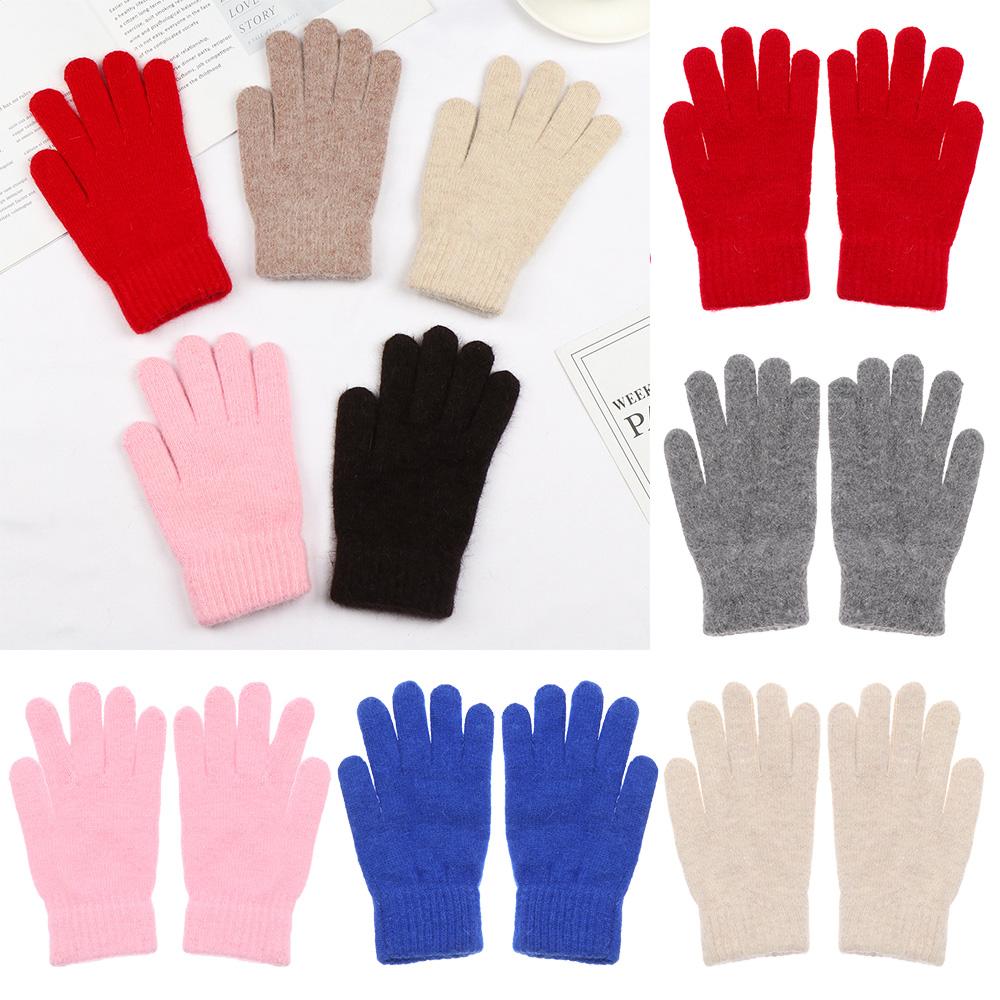 Cycling Driving Cashmere Elastic Mittens Full Finger Gloves Winter Gloves Warm Thick
