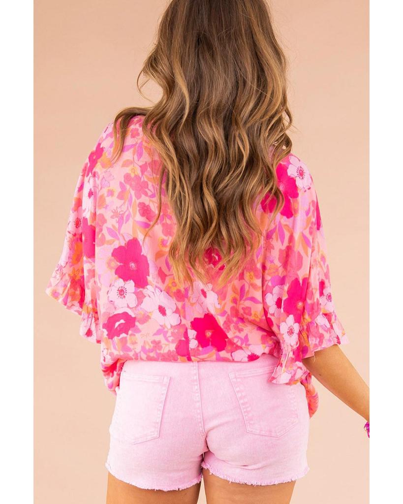 Azura Exchange Блуза Babydoll большого размера с цветочным принтом и оборками в пол