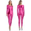 Women Girl Athletic Leotard Bodysuit Long Sleeve Bodycon Skinny Tights Jumpsuit One-Piece Rave Disco Party Performance