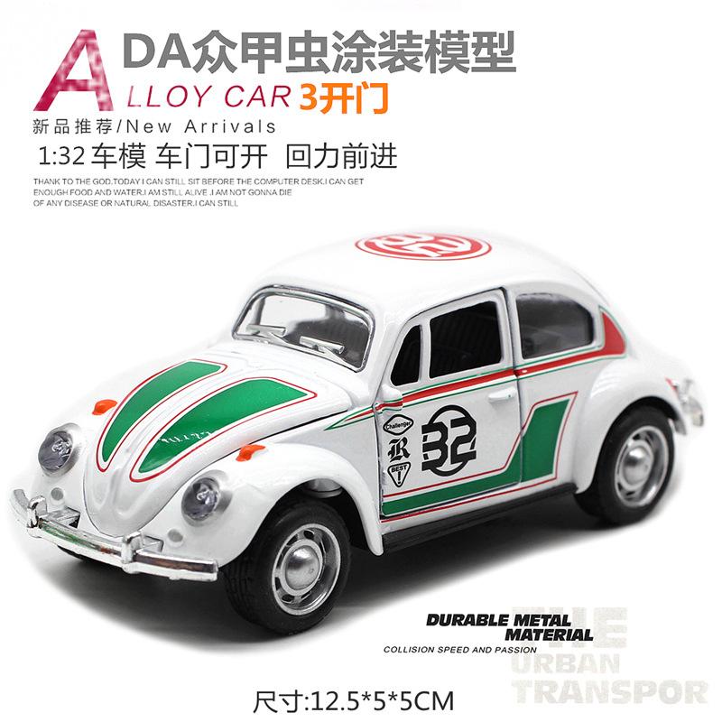 W1241:32 Volkswagen Beetle Car Model Alloy Car Classic Toys Diecasts Model Vehicles Collection Children Toy Gifts