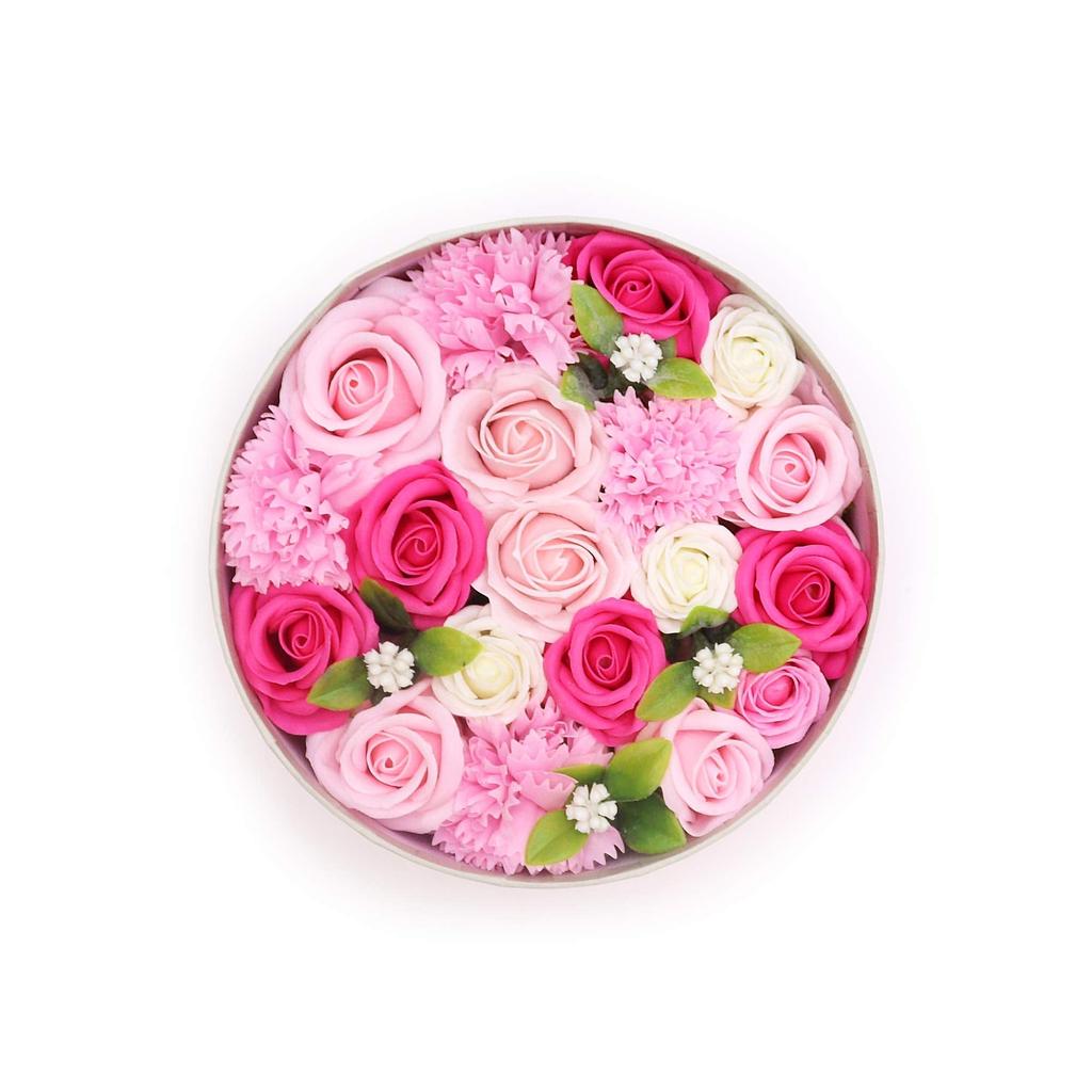 Soap Flowers Round Box, Pink Baby Blessings