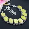 Swiss Green Opal Gemstone Handmade 925 Sterling Silver Jewelry Necklace 18" KG-1654
