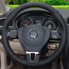 Чехол на руль автомобиля из искусственной кожи для Volkswagen VW Golf Tiguan Passat B7 Passat CC Touran Автоаксессуары Интерьер