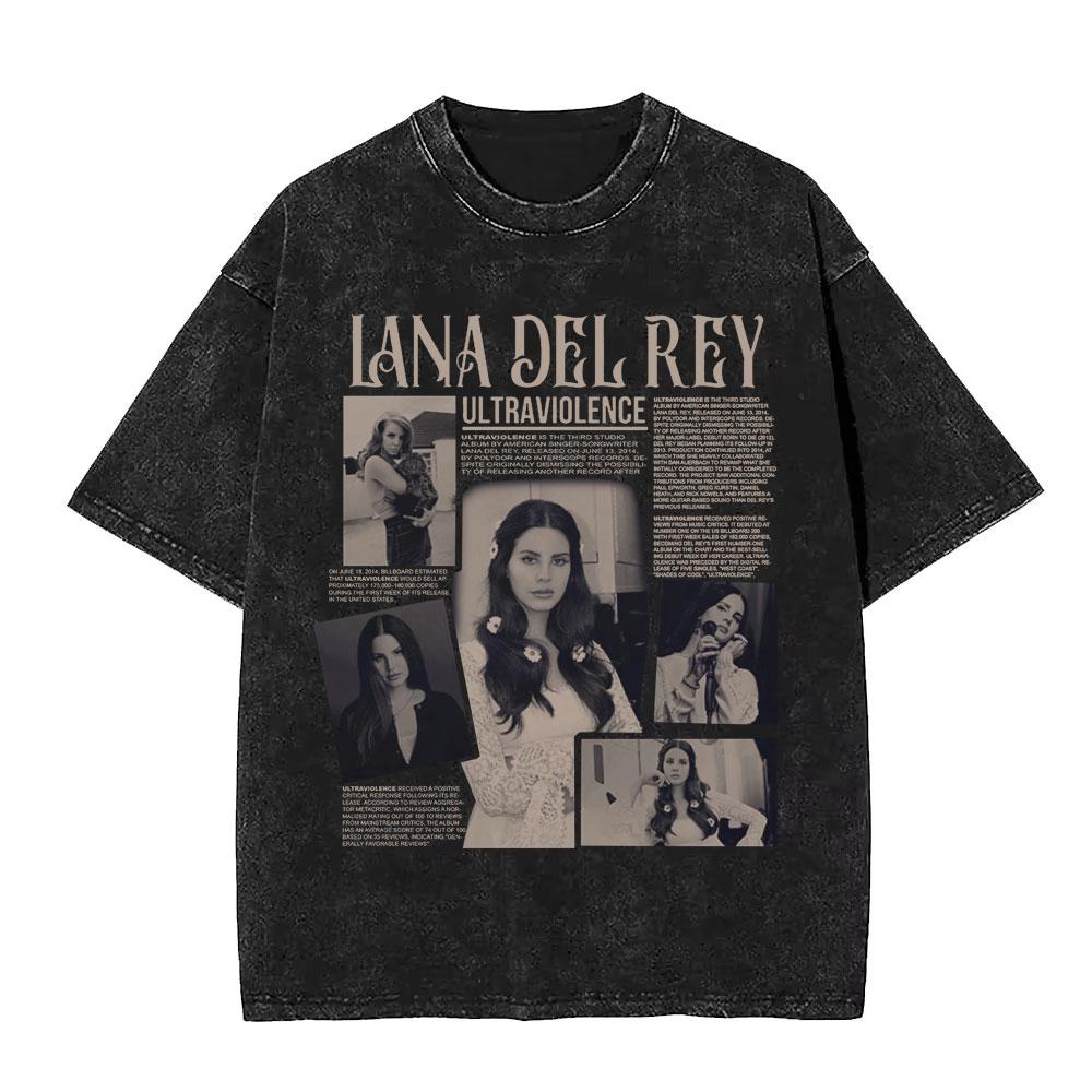 Washed Vintage WashedLana Del Rey Tour Tshirt Men Women Hip Hop Fashion Pop Music Tshirts Unisex Casual Cotton T Shirts
