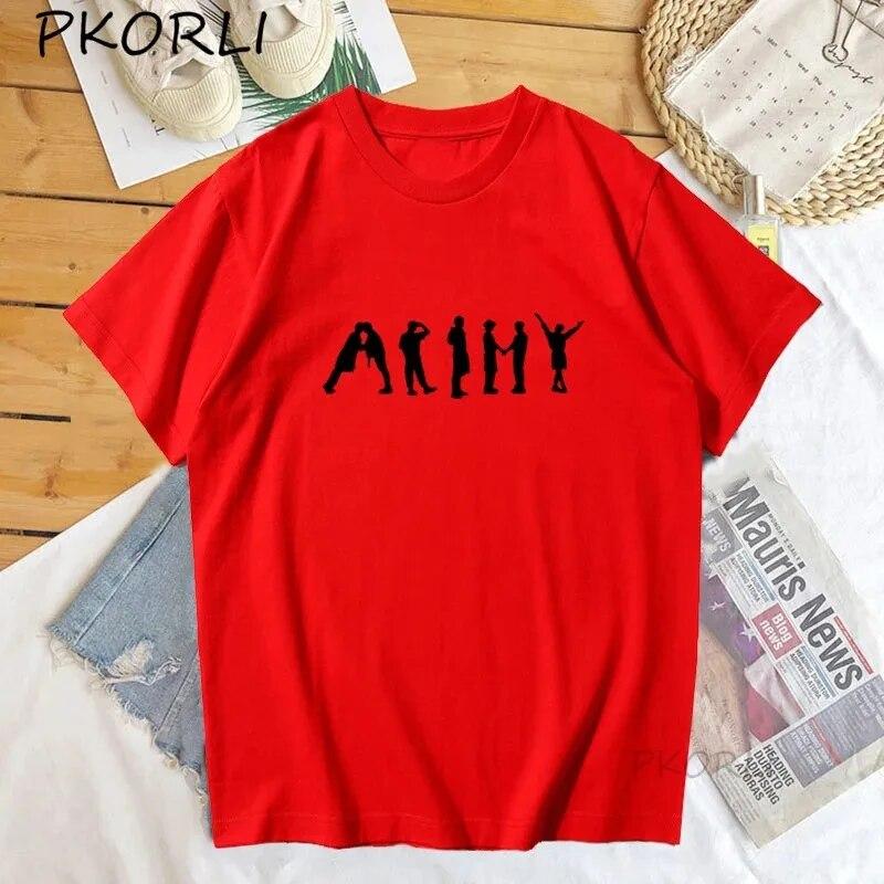 Футболка K Pop, уличная одежда, женская армейская футболка J-Hope, корейская одежда с разрешением на танец, Bangtan Kpop Merch, топ, уличная одежда, футболки