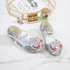 2025 Spring Korean Style Girls' Princess Bow High Heel Open-Toe Sandals