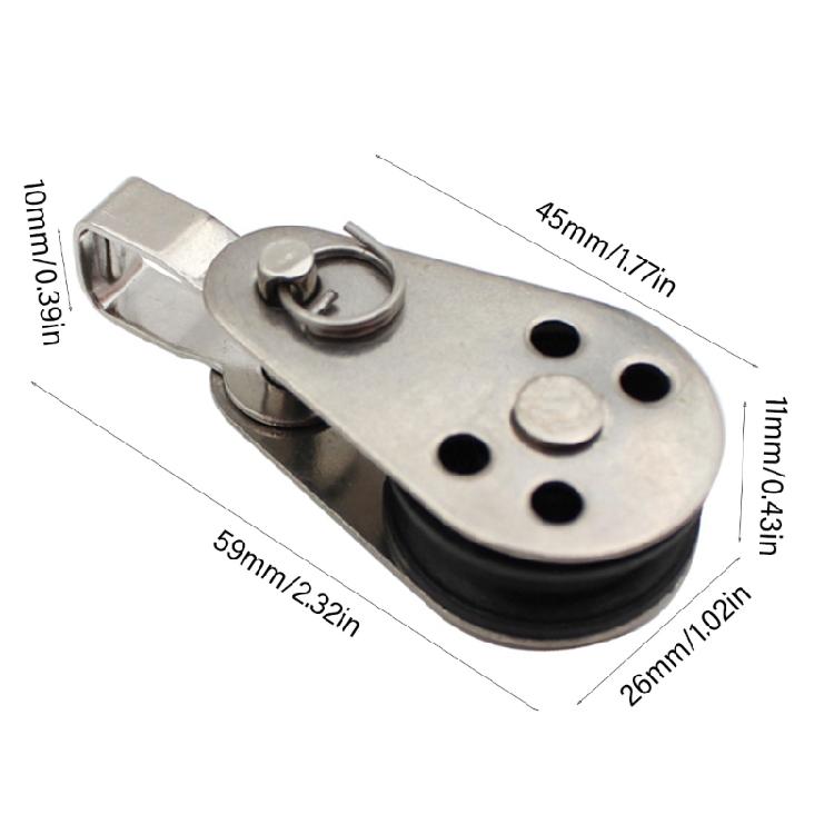 Нержавеющая сталь 25 мм Морской одинарный ролик Блок-ролик Ролик для подъемного каната