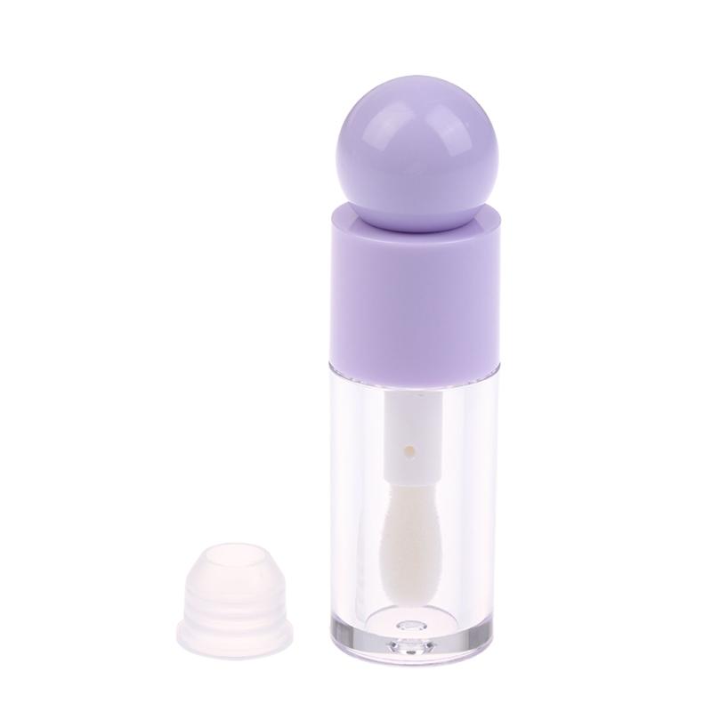 Transparent 4ml Lip Gloss Tube Matte Thick Rod Large Brush Head Empty Bottle Lips Glaze Container Makeup Packaging Material