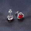 Рубиновые серьги-гвоздики из стерлингового серебра 925 пробы для женщин, ювелирные изделия из драгоценных камней