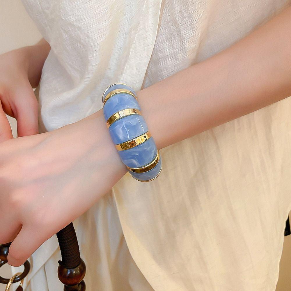 Resin Acrylic Bangle Europe American Style Exaggerated Bracelet Exaggerated Elastic Bracelet Gift
