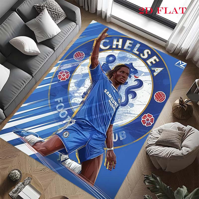 Постер Chelsea FC Ковер для гостиной, спальни, дома, украшение дивана, Нескользящий коврик для детских игр