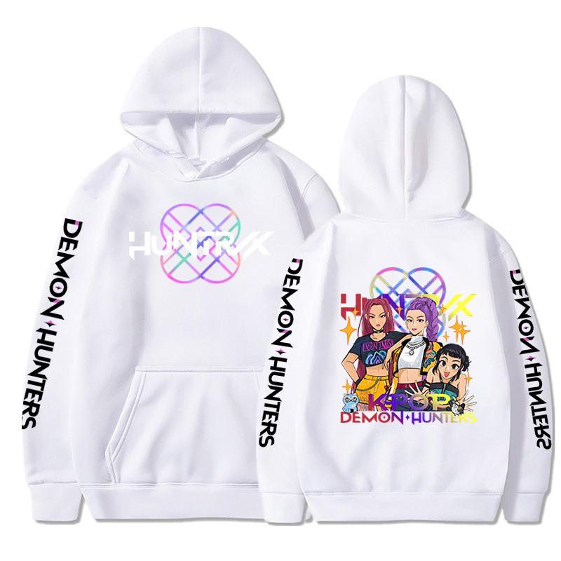 K-pop Охотники на демонов Huntrix Забавная аниме-принт Толстовка Мужская Женская Эстетичная Трендовая Повседневная Толстовка с длинными рукавами Подарки для фанатов