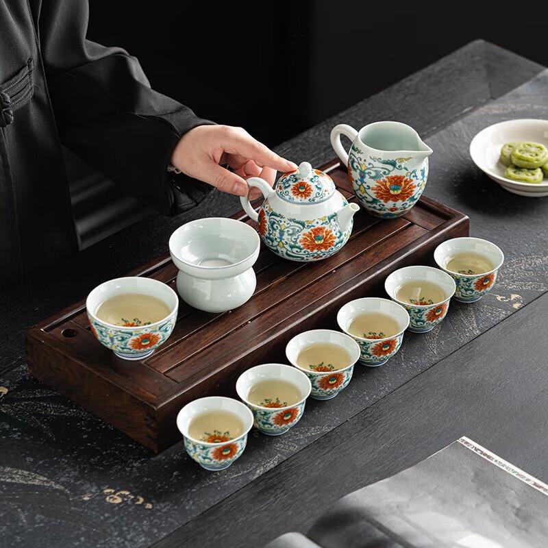 Керамический чайный набор Hongyu Doucai Baoxianghua из 11 предметов
