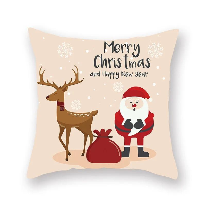 Christmas Themed Pillowcases Car Accessories Office Santa Claus Living Room Sofa Home Pillowcases