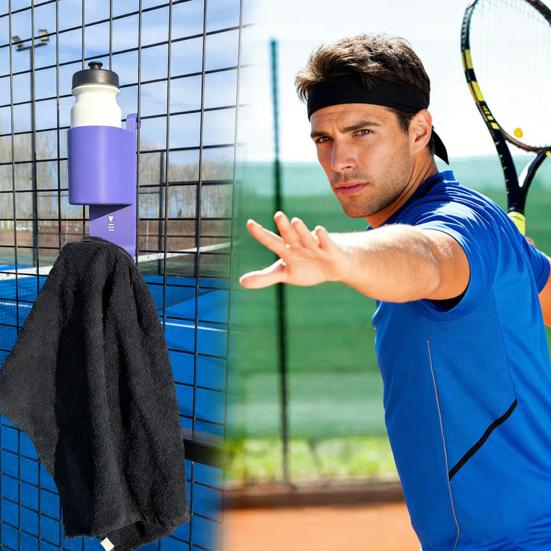 Теннисный корт Водостойкая бутылка для воды Полотенцедержатель 3D-печать Организатор у корта Держатель для бутылки с водой Основной аксессуар для игроков в падел-теннис и теннисистов