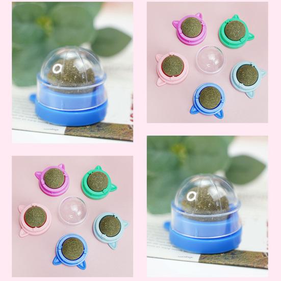 Cat Licking Toy Rotating Wall-mounted with Stickers Natural Materials Self-adhesive Increase Appetite Teeth