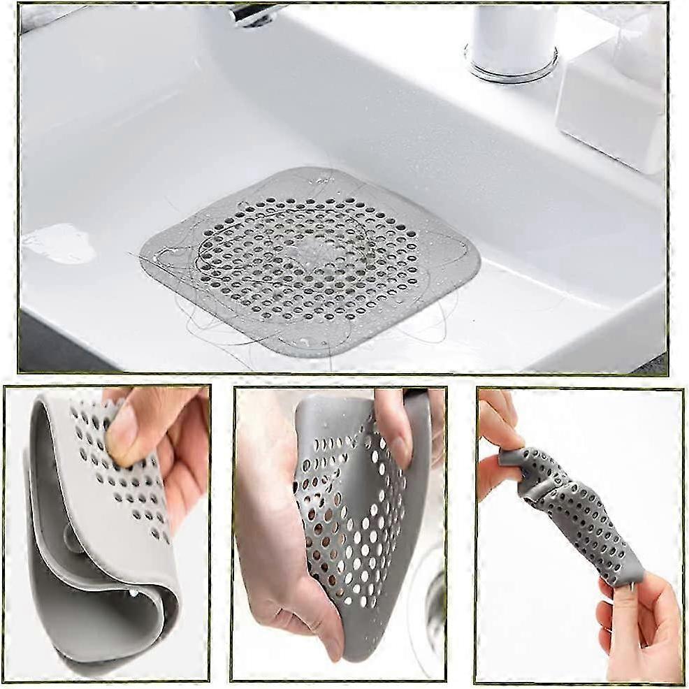 4 Pcs Silicone Drain Protector, Kitchen Sink Strainer with Suction Cup, Bathtub Drain Cover Filter, Sink Strainer for Kitchen and Bathroom.
