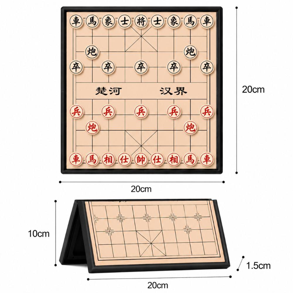 Foldable Xiangqi Strategy Board Game Set Portable Chinese Chess Set Office