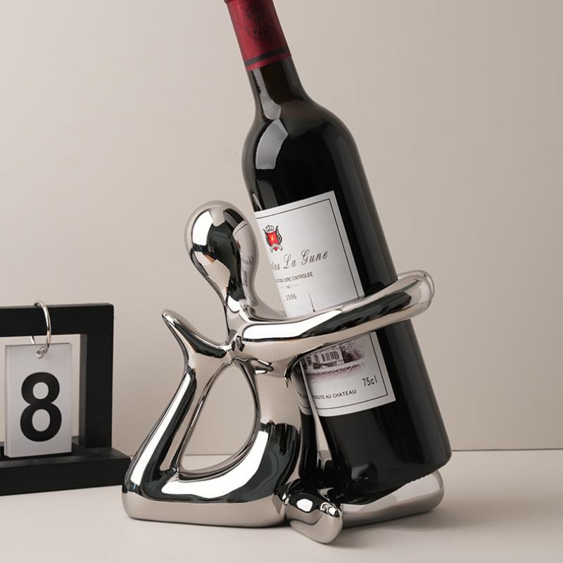 Абстрактное искусство Фигура Красная винная стойка Украшения для дома Украшение гостиной Винный шкаф Кухонный органайзер