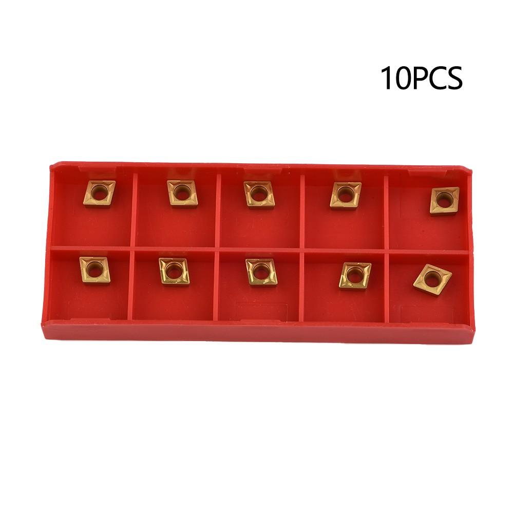 10pcs Carbide Inserts CCMT060204-HM YBC251 Lathe CNC Gold Metalworking