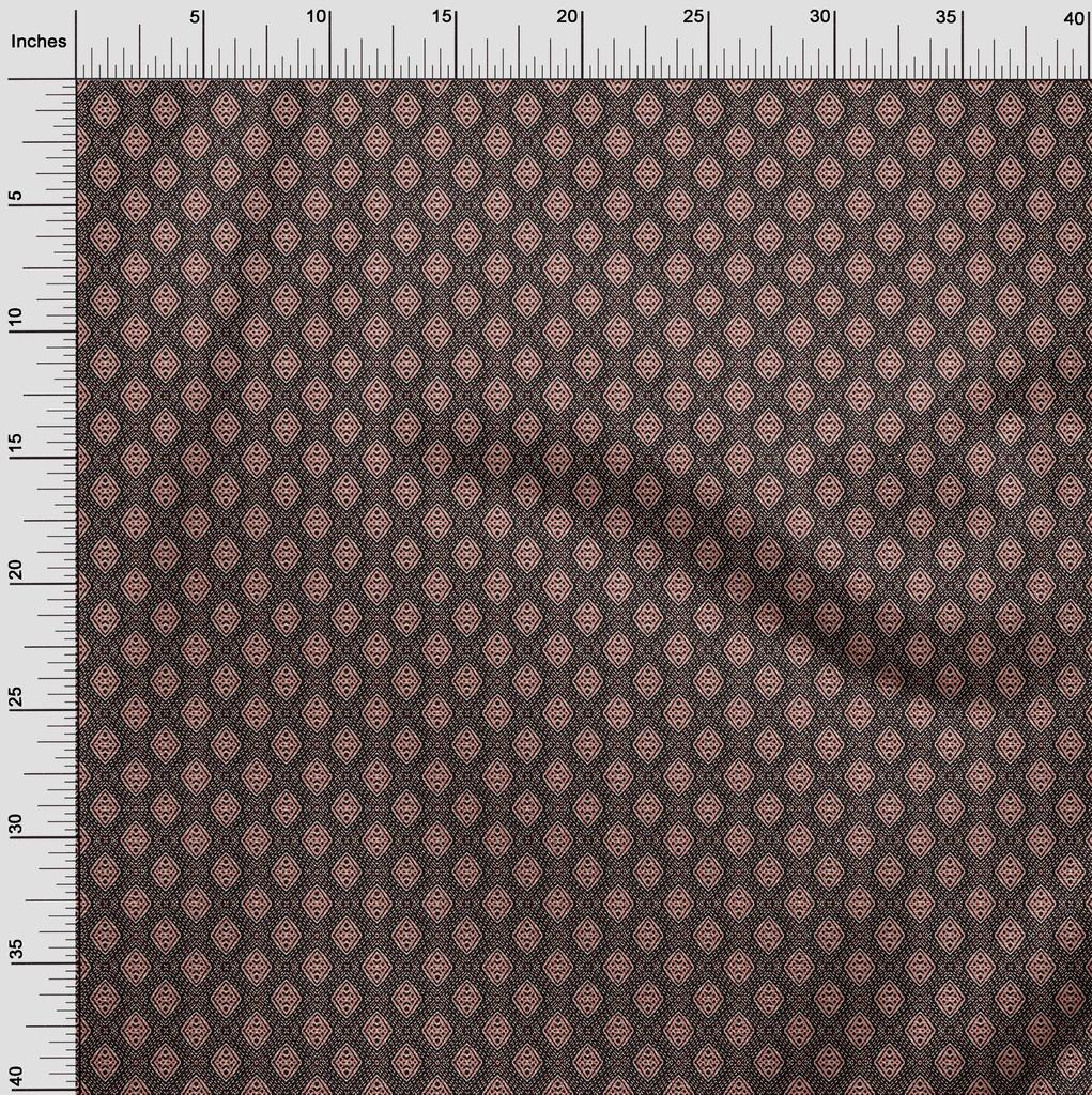 oneOone Cotton Flex Black Fabric Running Stitch Fabric For Sewing Printed Craft Fabric By The Yard 40 Inch