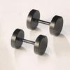 1 Pair Dumbbell Shape Piercing Men Earrings Electroplating Punk Ear